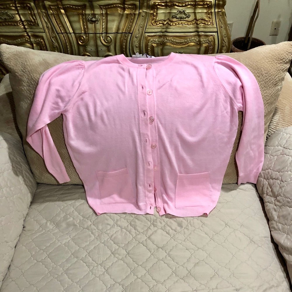 Special Events New Button Front Pink Sweater